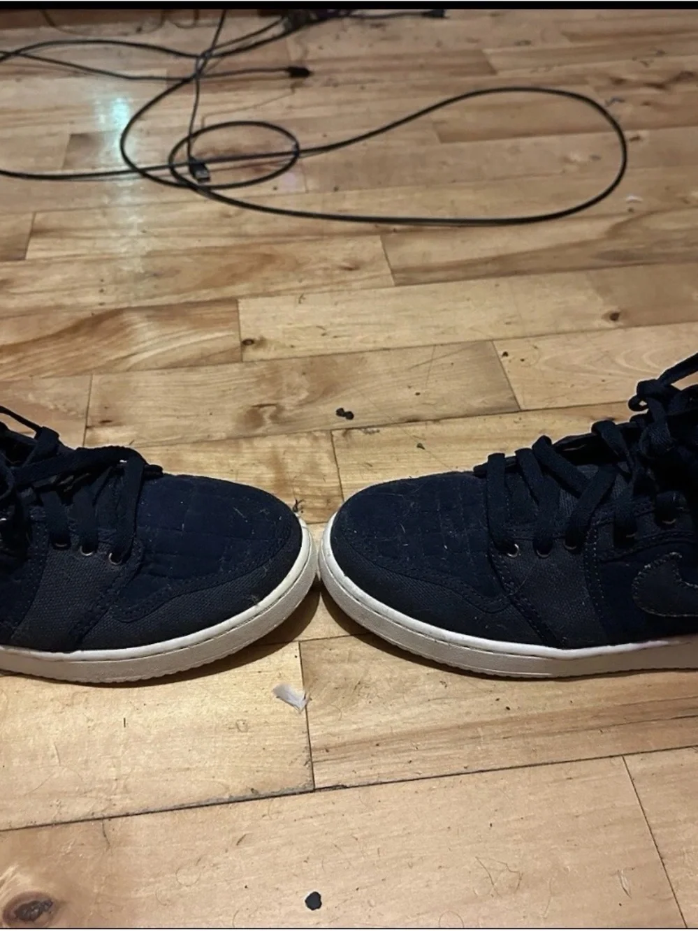 Nike Men’s Black High-Top Sneakers with White Sole